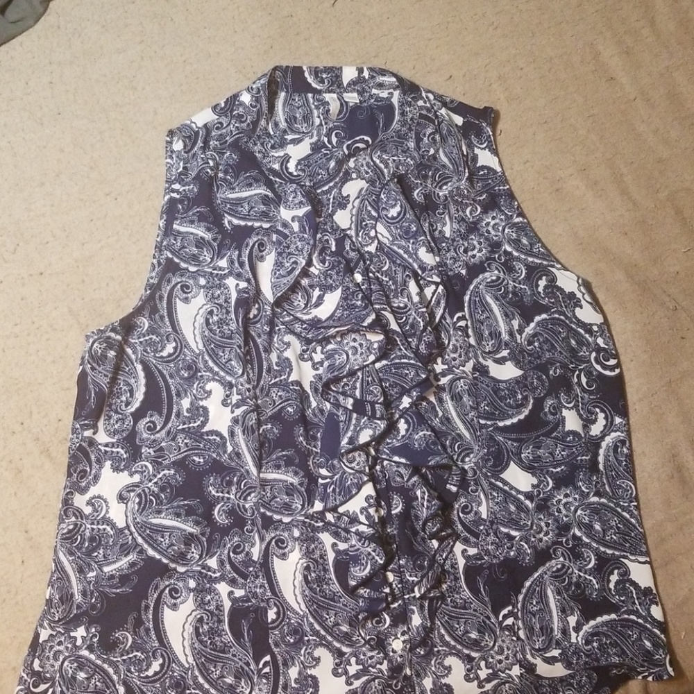Cato Paisley Ruffled top